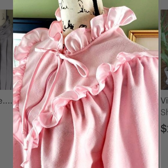 Carriage Court Other - Vintage Carriage Court Long Pink Victorian Warm High Neckline Housecoat Robe